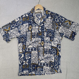 Private Stock Hawaiian Shirt Mens Small Short Sleeve Tribal Casual‎ Button Up